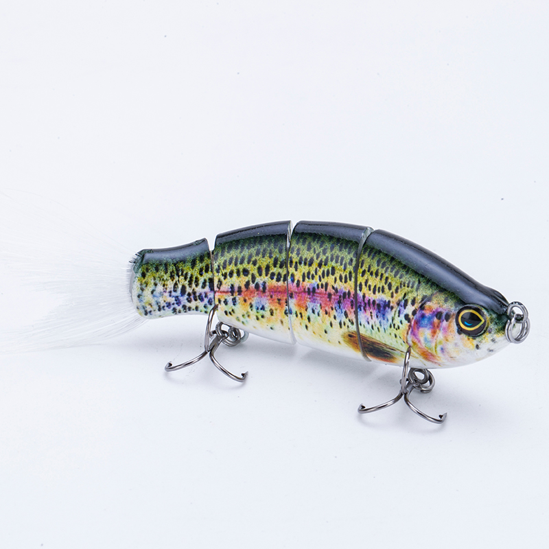 FISHING LURE 4INCH 4 JOINTED HARD PLASTIC TAIL SWIM BAIT - YL30A