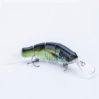 Factory best multi jointed fishing lures with a hard plastic feather tail ---YL30A-M